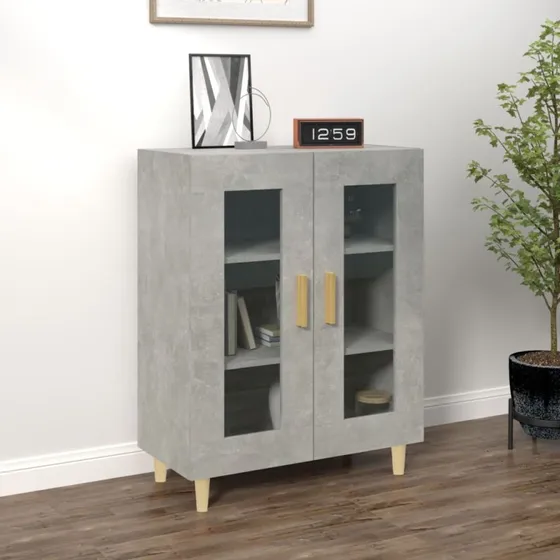 vidaXL Skænk 69,5x34x90 cm Konstrueret Træ Betongrå