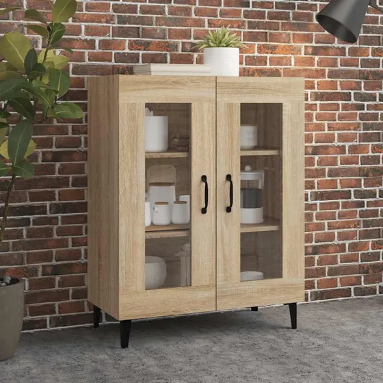 vidaXL Skænk 69,5x34x90 cm Konstrueret Træ Sonoma-Eg