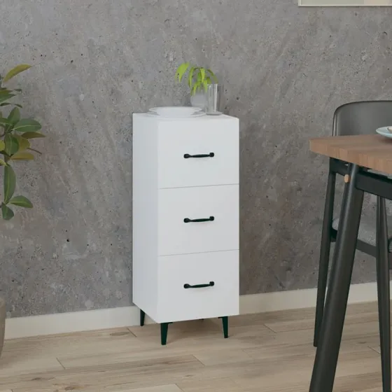 vidaXL Skænk 34,5x34x90 cm Konstrueret Træ Hvid