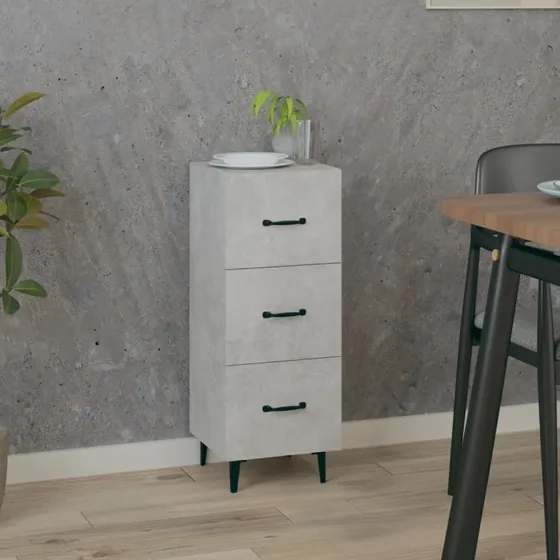 vidaXL Skænk 34,5x34x90 cm Konstrueret Træ Betongrå