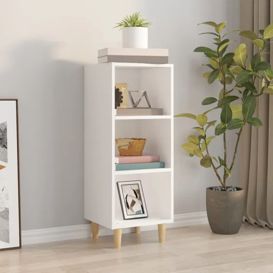 vidaXL Skænk 34,5x32,5x90 cm Konstrueret Træ Hvid