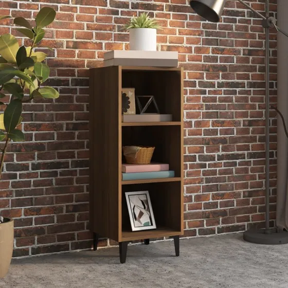 vidaXL Skænk 34,5x32,5x90 cm Konstrueret Træ Brun
