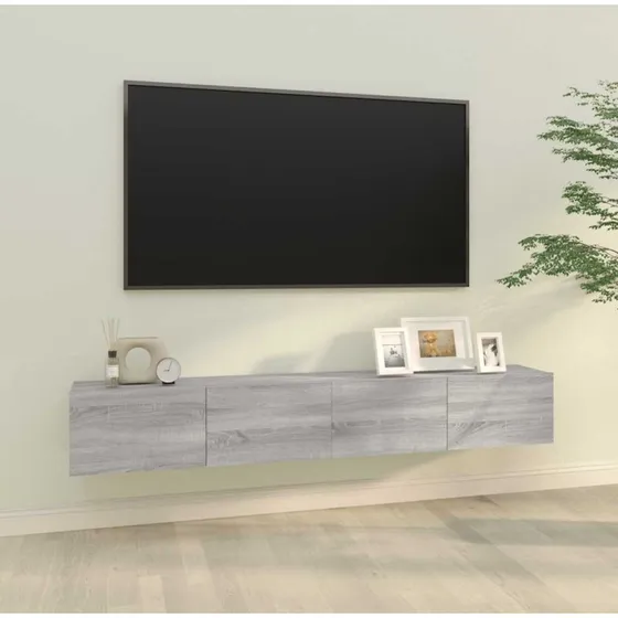 vidaXL Væghængte Tv-Skabe 2 stk. 100x30x30 cm Grå Sonoma
