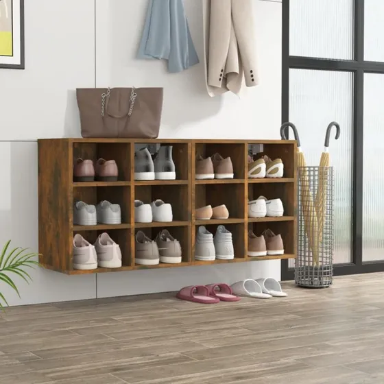 vidaXL Skoreoler 2 stk. 52,5x30x50 cm røget egetræ