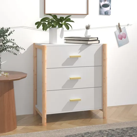 vidaXL Skænk 62x38x70 cm Konstrueret Træ Hvid