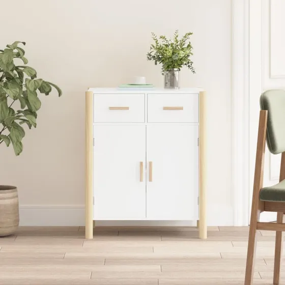 vidaXL Skænk 62x38x75 cm Konstrueret Træ Hvid