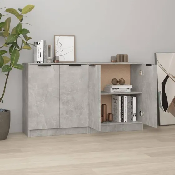 vidaXL Skænke 2 stk. 60x30x70 cm Konstrueret Træ Betongrå