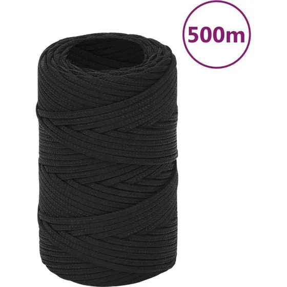 vidaXL Tovværk 2 mm 500 m polypropylen sort