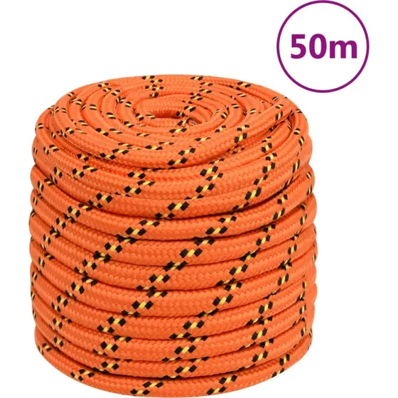 vidaXL Tovværk 16 mm 50 m orange polypropylen