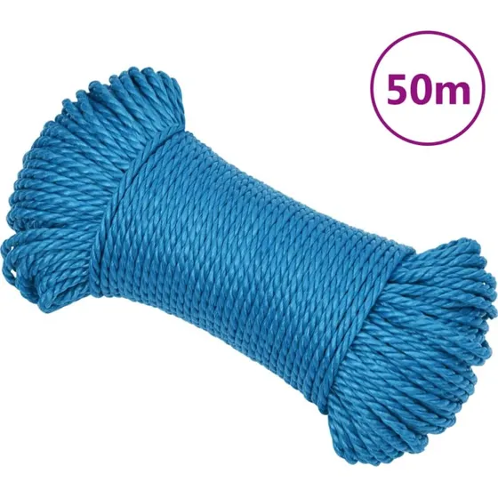 vidaXL Arbejdsreb 3 mm 50 m blå polypropylen