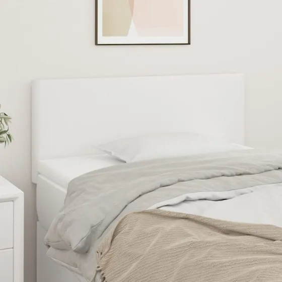 vidaXL Sengegavl 80x5x78/88 cm Hvid Kunstlæder