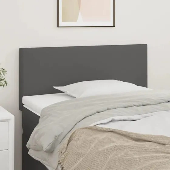 vidaXL Sengegavl 80x5x78/88 cm Grå Kunstlæder