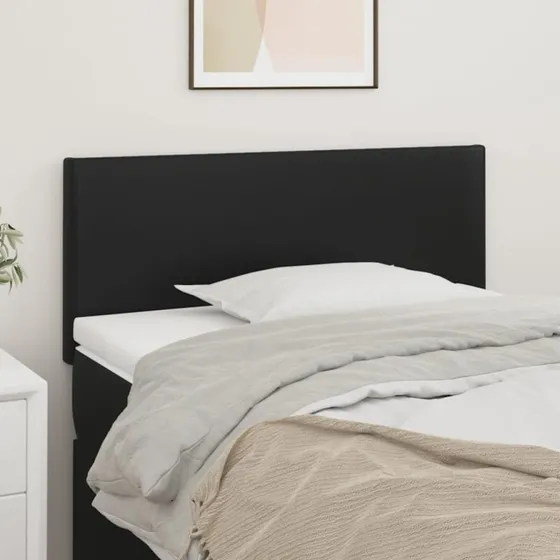 vidaXL Sengegavl 100x5x78/88 cm Sort Kunstlæder