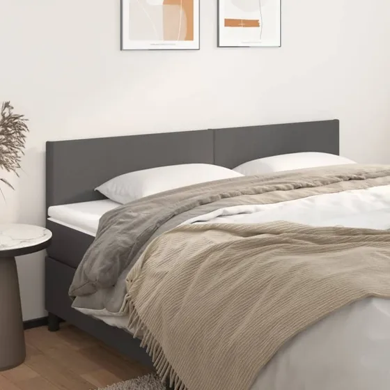 vidaXL Sengegavle 180x5x78/88 cm Grå Kunstlæder