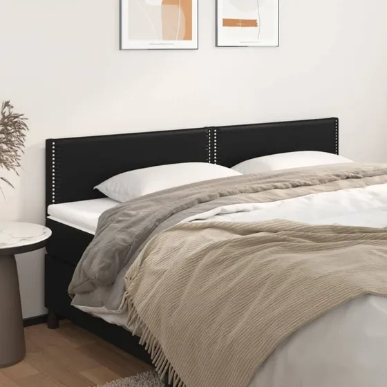 vidaXL Sengegavle 180x5x78/88 cm Kunstlæder Sort