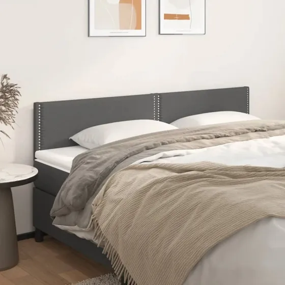 vidaXL Sengegavle 180x5x78/88 cm Grå Kunstlæder