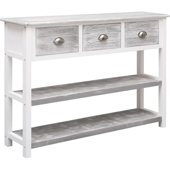 vidaXL Skænk 108x30x76 cm massivt kejsertræ antikgrå