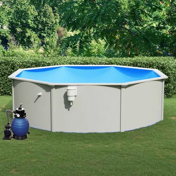 vidaXL 460x120 cm Swimmingpool med Sandfilterpumpe