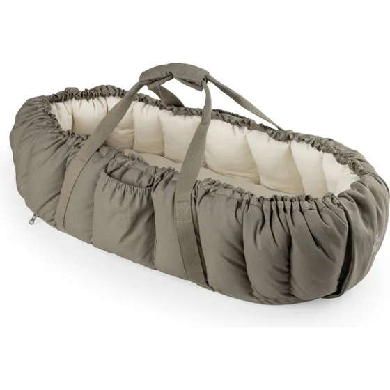 Sebra 3-i-1 Babynest Dark Olive – bærbar babylift & legetæppe