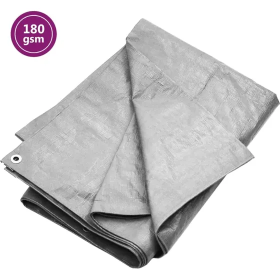 vidaXL 6x6 m presenning 180 g/m² HDPE grå