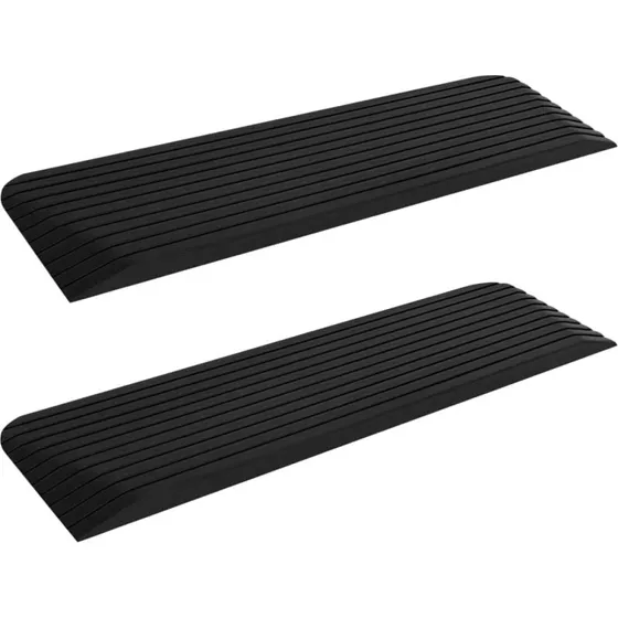 vidaXL Tærskelramper 2 stk. 110x32x3,8 cm, sort, gummi
