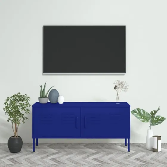 vidaXL tv-skab 105x35x50 cm stål marineblå