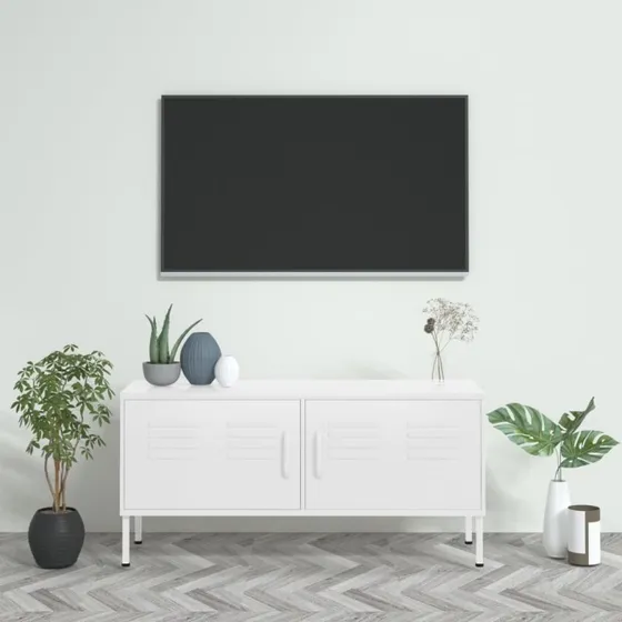 vidaXL tv-skab 105x35x50 cm stål hvid