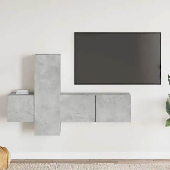 vidaXL tv-skabssæt 3 dele 80 cm betongrå