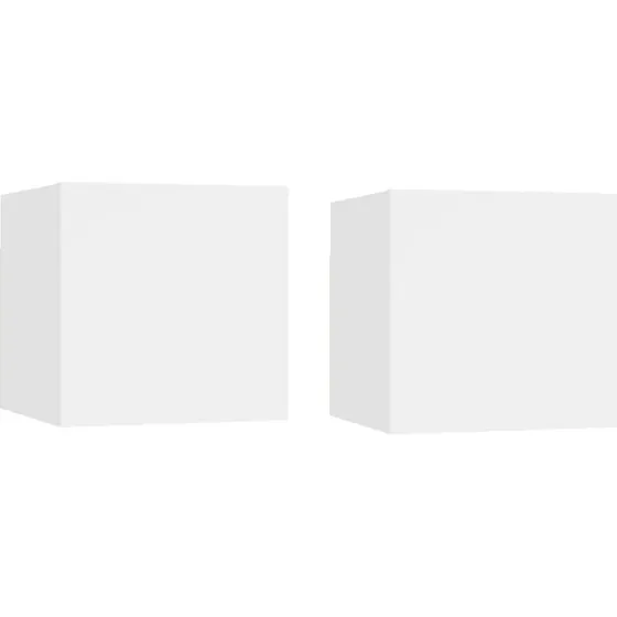 vidaXL Sengeskabe 2 stk. 30,5x30x30 cm konstrueret træ hvid