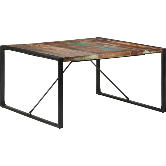 vidaXL Spisebord 140x140x75 cm massivt genbrugstræ