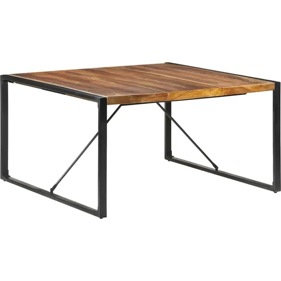 vidaXL Spisebord 140x140x75 cm massivt træ, industriel stil