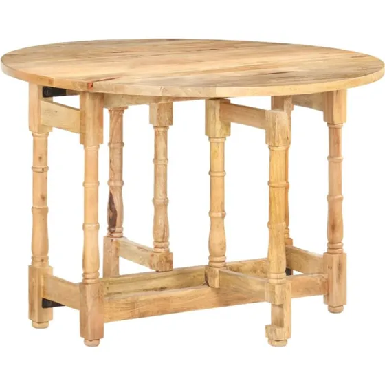 Mangotræ Rundt Spisebord 110x76 cm Lysebrun