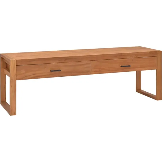 vidaXL tv-bord 140x40x45 cm massivt teaktræ