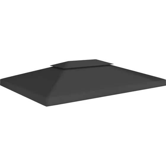 vidaXL Pavillontopdække 2 Lag 310 g/m² 4x3 m Sort