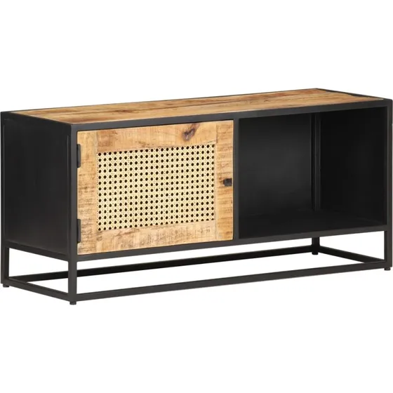 vidaXL tv-skab 90x30x40 cm ru mangotræ rørflet