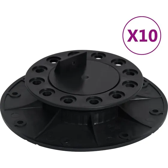 vidaXL justerbare terrassefødder 10 stk. 25-40 mm, sort