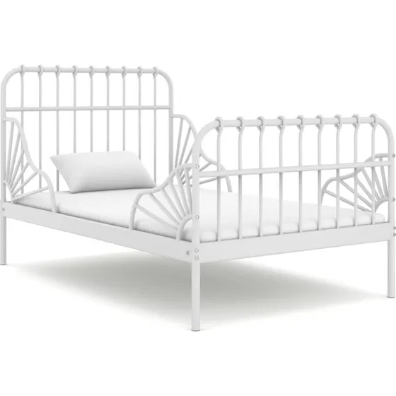 vidaXL udvideligt sengestel 80x130/200 cm hvid metal