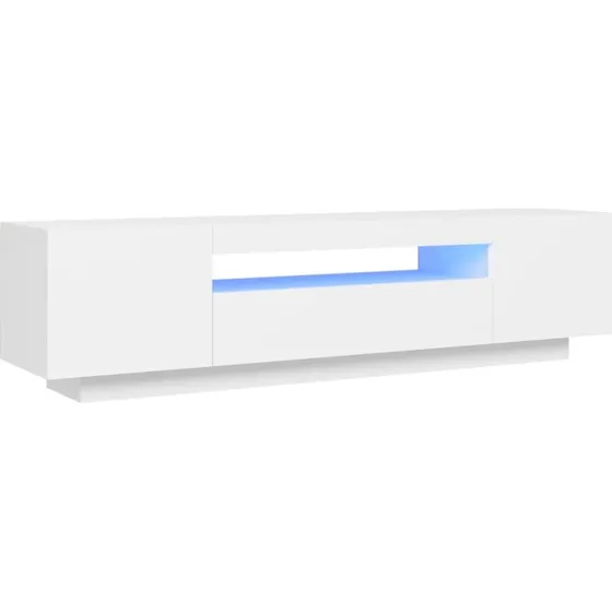vidaXL tv-skab med LED-lys 160x35x40 cm hvid