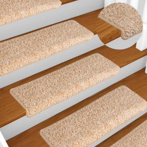 vidaXL Trappemåtter 15 stk. 65x21x4 cm Guld