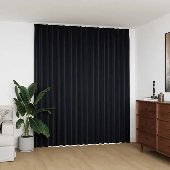 vidaXL Mørklægningsgardin 290 x 245 cm sort med kroge