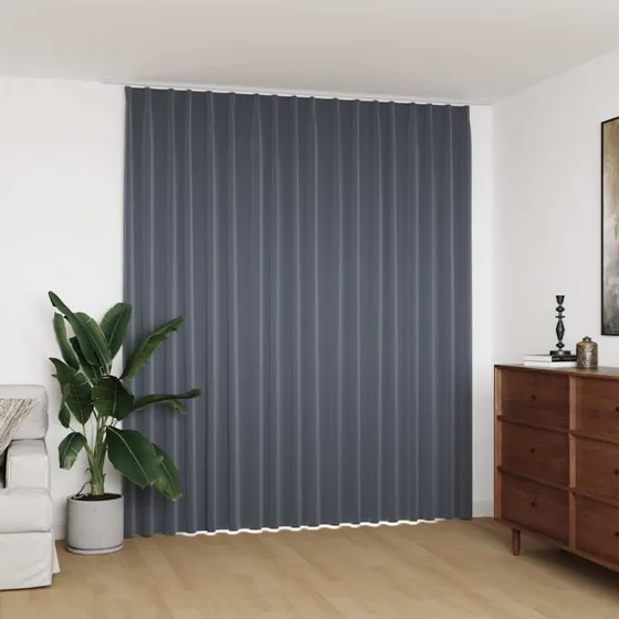 vidaXL Mørklægningsgardin med Kroge 290 x 245 cm Grå