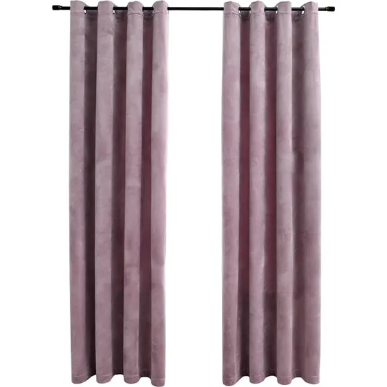 vidaXL Mørklægningsgardiner 2 stk. Fløjl Antik Rosa 140 x 175 cm