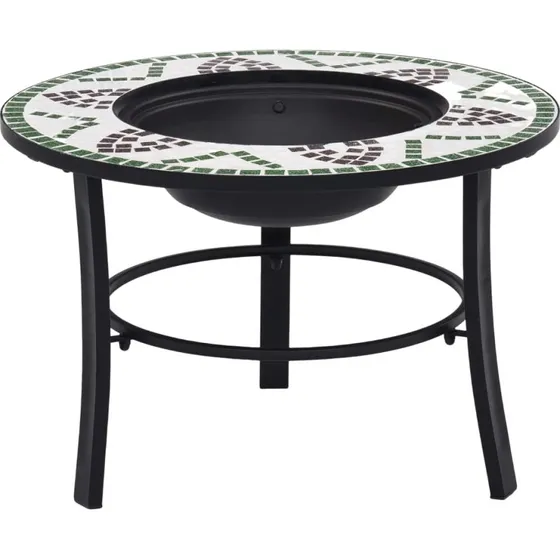 vidaXL bålfad mosaik 68 cm grøn keramik