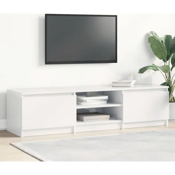 vidaXL Tv-bord 140x40x35,5 cm hvid højglans konstrueret træ