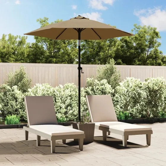 vidaXL Parasol 200x224 cm Aluminium Gråbrun