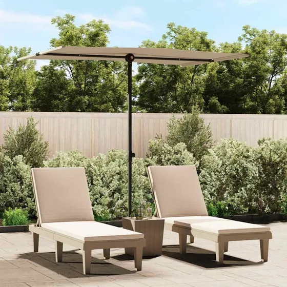 vidaXL Haveparasol 2x1,5 m gråbrun med aluminiumsstang