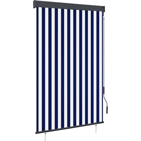 vidaXL Udendørs Rullegardin 120x250 cm Blå og Hvid