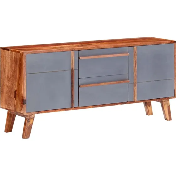 vidaXL Skænk 120x30x55 cm massivt træ grå