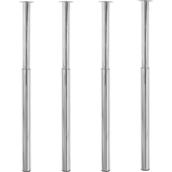 vidaXL 4 stk. teleskopiske bordben 710-1100 mm krom