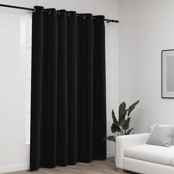 vidaXL Mørklægningsgardin 290x245 cm Hør-Look Antracitgrå